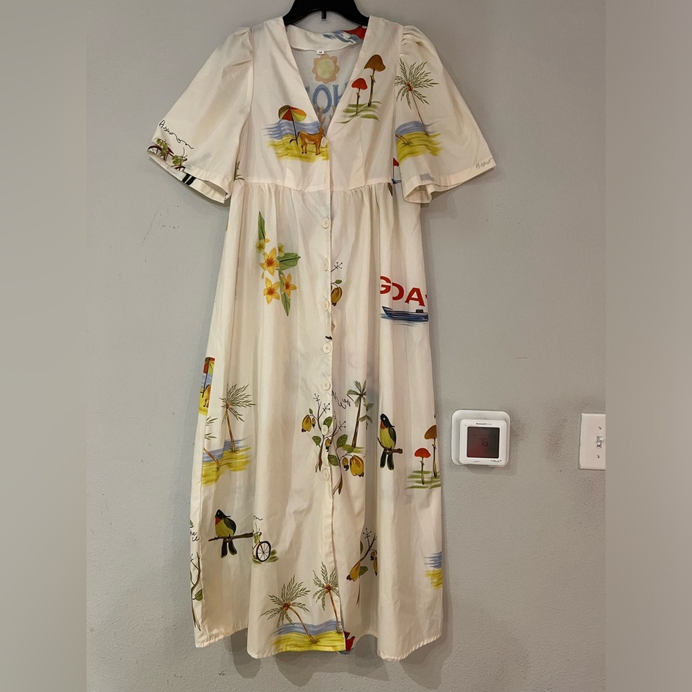 RHODE Karline Printed Dress size M - Picture 5 of 12